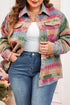 Plus Size Aztec Print Western Flap Pocket Shacket