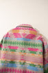 Plus Size Aztec Print Western Flap Pocket Shacket