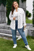 Plus Size Checkered Western Button Down Casual Outerwear