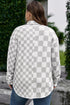 Plus Size Checkered Western Button Down Casual Outerwear