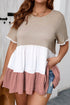 Plus Size Detailed Lace Trim Ruffled Blouse