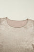 Plus Size Elegant Metallic Long Flounce Sleeve Blouse