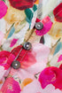 Plus Size Floral Print Split V Neck Puff Sleeve Blouse