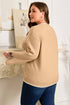 Plus Size Leopard Bow Detail Split Cuff Loose Sweater