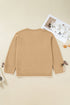 Plus Size Leopard Bow Detail Split Cuff Loose Sweater