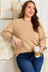 Plus Size Leopard Bow Detail Split Cuff Loose Sweater