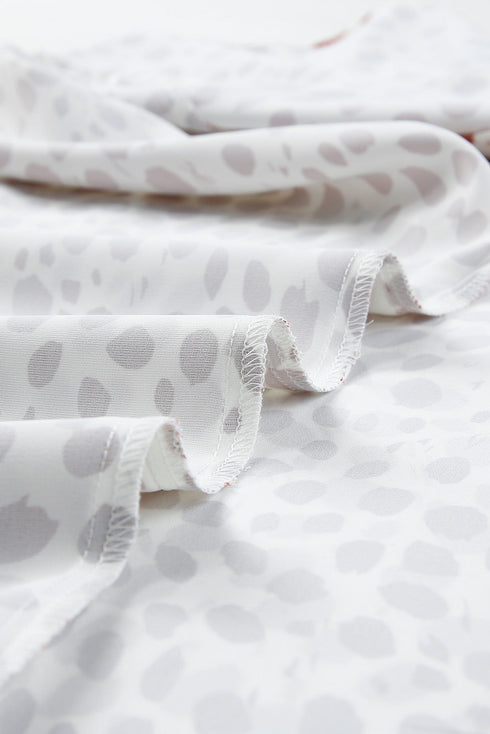 Plus Size Leopard V Neck Short Sleeve Shift Top