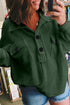 Plus Size Long Sleeve Flap Pocket Henley Top