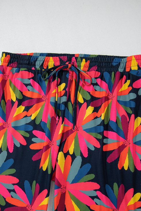 Plus Size Printed Long Sleeve and Pants Lounge Set