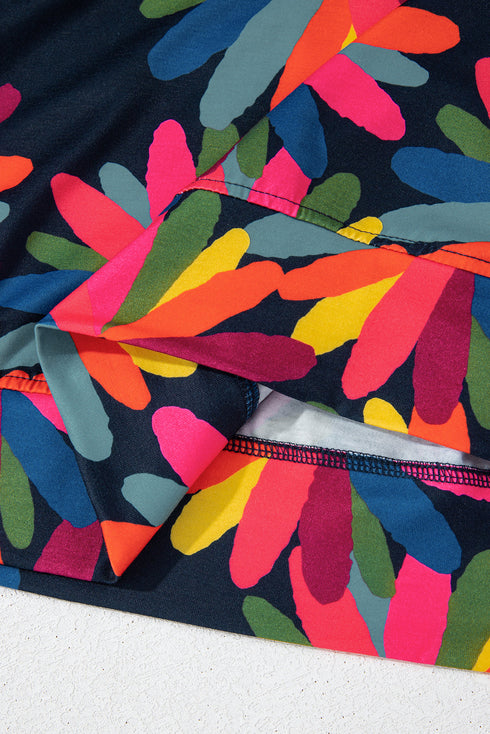 Plus Size Printed Long Sleeve and Pants Lounge Set