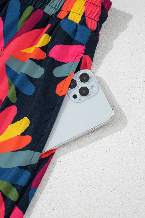 Plus Size Printed Long Sleeve and Pants Lounge Set