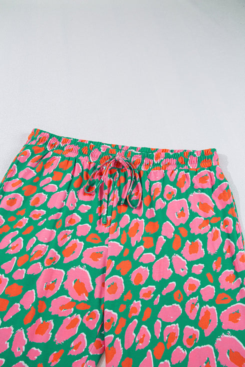 Plus Size Printed Long Sleeve and Pants Lounge Set