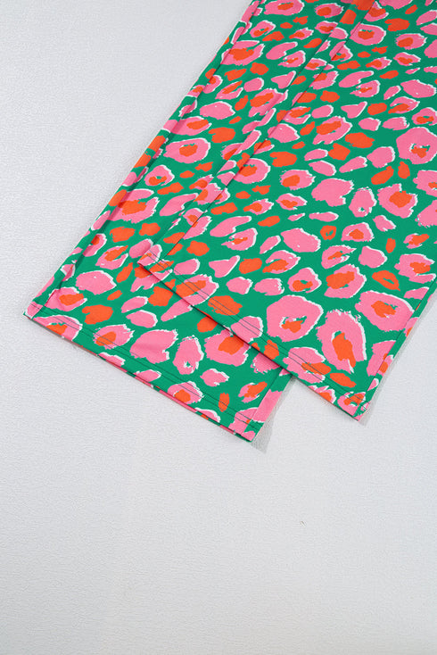 Plus Size Printed Long Sleeve and Pants Lounge Set