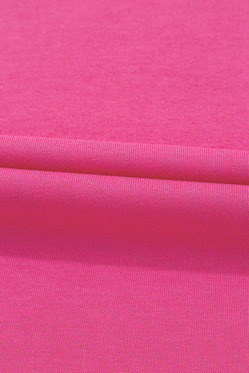 Plus Size Printed Patchwork Sleeve Split Sweatshirt