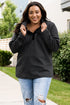 Plus Size Quilted Button Up Henley Sweatshirt