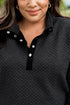 Plus Size Quilted Button Up Henley Sweatshirt