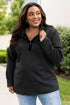 Plus Size Quilted Button Up Henley Sweatshirt
