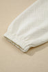 Plus Size Rhombus Textured Contrast Striped Collar Baggy Sweatshirt