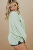 Plus Size Ribbed Pocketed Long Sleeve Henley Top