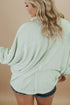 Plus Size Ribbed Pocketed Long Sleeve Henley Top