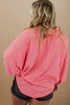 Plus Size Ribbed Pocketed Long Sleeve Henley Top