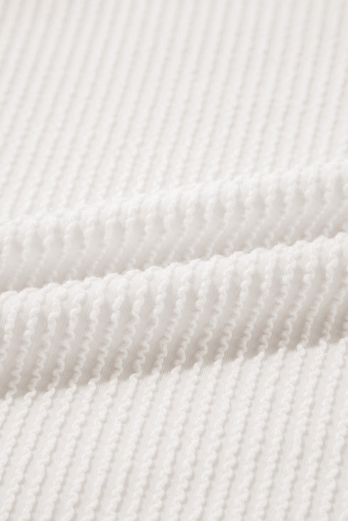 Plus Size Ribbed Textured Long Sleeve T Shirt