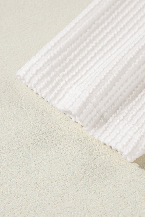 Plus Size Ribbed Textured Long Sleeve T Shirt