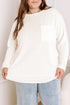 Plus Size Ribbed Textured Long Sleeve T Shirt