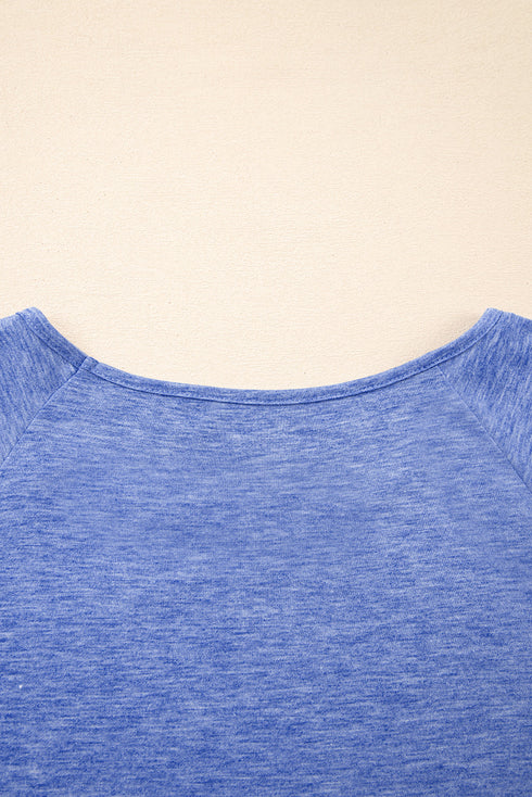 Plus Size Ruffle Hem Flutter Sleeve Heathered Knit Top