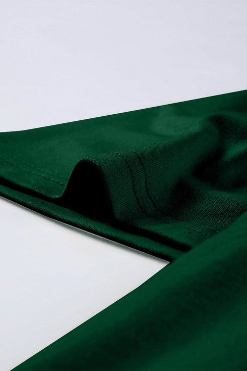 Plus Size Square Neck Ruched Shoulder Short Sleeve Top