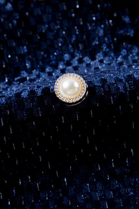 Plus Size Textured Velvet Tiered Buttons Tiered Dress