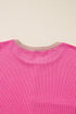 Plus Size Twisted Corded Leopard Patchwork Long Sleeve Top