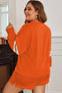 Plus Size Varsity Striped Drop Shoulder Patchwork Loungewear Set