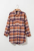Plus Size Western Plaid Fleece Collared Button Up Outerwear