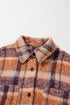 Plus Size Western Plaid Fleece Collared Button Up Outerwear