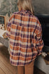 Plus Size Western Plaid Fleece Collared Button Up Outerwear
