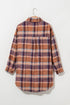 Plus Size Western Plaid Fleece Collared Button Up Outerwear