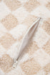Plush Checkerboard Faux Fur Zip Up Jacket