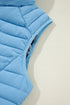 Plush Collared Quilted Zipped Puffer Vest