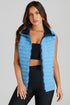 Plush Collared Quilted Zipped Puffer Vest