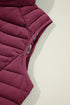 Plush Collared Quilted Zipped Puffer Vest