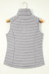 Plush Collared Quilted Zipped Puffer Vest