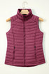 Plush Collared Quilted Zipped Puffer Vest