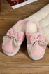 Plush Fleece Bowknot Applique Warm House Slippers