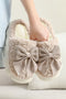 Plush Fleece Bowknot Applique Warm House Slippers