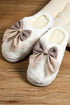 Plush Fleece Bowknot Applique Warm House Slippers