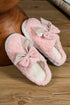 Plush Fleece Bowknot Applique Warm House Slippers