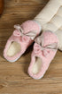 Plush Fleece Bowknot Applique Warm House Slippers