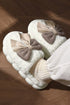 Plush Fleece Bowknot Applique Warm House Slippers