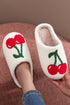 Plush Fleece Fruit Pattern Slip On House Slippers